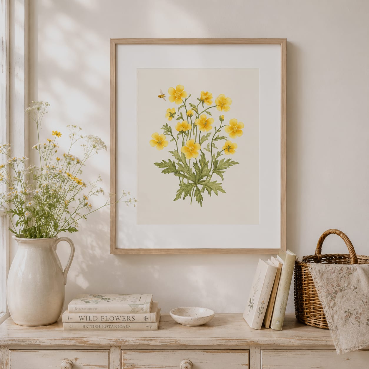 gabrielle studio belle buttercup framed botanical art print
