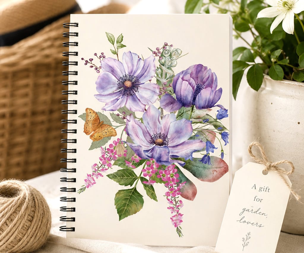 purple anemone garden journal gabrielle studio